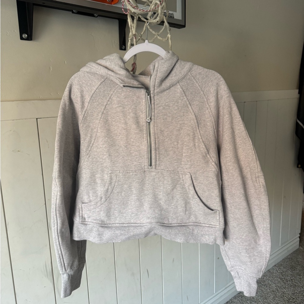 Lululemon Athletica Light Gray Half-Zip Hoodie